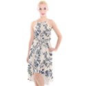 Blue Vintage Background High-Low Halter Chiffon Dress  View1