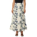 Blue Vintage Background Tiered Ruffle Maxi Skirt View1