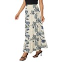 Blue Vintage Background Tiered Ruffle Maxi Skirt View2
