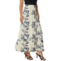 Blue Vintage Background Tiered Ruffle Maxi Skirt View3