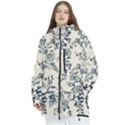 Blue Vintage Background Women s Multi Pockets Zip Ski and Snowboard Waterproof Breathable Jacket View1