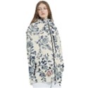 Blue Vintage Background Women s Multi Pockets Zip Ski and Snowboard Waterproof Breathable Jacket View3