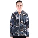 Blue Winter Camouflage, Military Camouflage Women s Zipper Hoodie View1