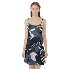 Blue Winter Camouflage, Military Camouflage Satin Night Slip