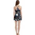 Blue Winter Camouflage, Military Camouflage V-Neck Satin Loungewear Set View4