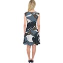 Blue Winter Camouflage, Military Camouflage Capsleeve Midi Dress View2
