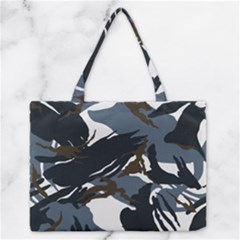 Blue Winter Camouflage, Military Camouflage Zipper Medium Tote Bag