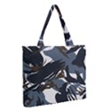 Blue Winter Camouflage, Military Camouflage Zipper Medium Tote Bag View2