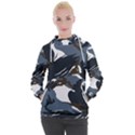 Blue Winter Camouflage, Military Camouflage Women s Hooded Pullover View1