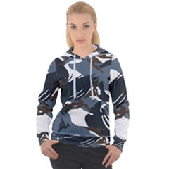 Blue Winter Camouflage, Military Camouflage Women s Overhead Hoodie