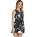 Blue Winter Camouflage, Military Camouflage Sleeveless High Waist Mini Dress View3