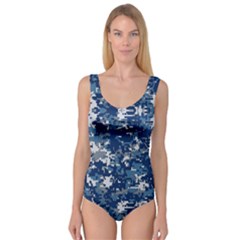Blue, Camouflage, Cool, Navy, New, Pattern Princess Tank Leotard 
