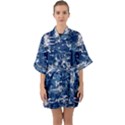 Blue, Camouflage, Cool, Navy, New, Pattern Half Sleeve Satin Kimono  View1