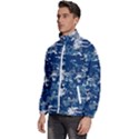 Blue, Camouflage, Cool, Navy, New, Pattern Men s High Neck Windbreaker View2