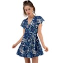 Blue, Camouflage, Cool, Navy, New, Pattern Flutter Sleeve Wrap Dress View1