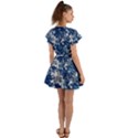 Blue, Camouflage, Cool, Navy, New, Pattern Flutter Sleeve Wrap Dress View2