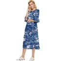 Blue, Camouflage, Cool, Navy, New, Pattern Double Cuff Midi Dress View2