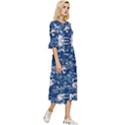 Blue, Camouflage, Cool, Navy, New, Pattern Double Cuff Midi Dress View3