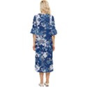 Blue, Camouflage, Cool, Navy, New, Pattern Double Cuff Midi Dress View4