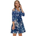 Blue, Camouflage, Cool, Navy, New, Pattern Shoulder Cut Out Zip Up Dress View3