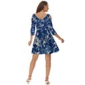 Blue, Camouflage, Cool, Navy, New, Pattern Shoulder Cut Out Zip Up Dress View4