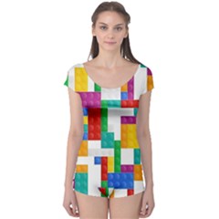 Colorful Bricks, Bricks, Colorful Boyleg Leotard 