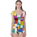 Colorful Bricks, Bricks, Colorful Boyleg Leotard  View1