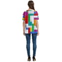 Colorful Bricks, Bricks, Colorful V-Neck Split Shoulder Casual T-Shirt View4