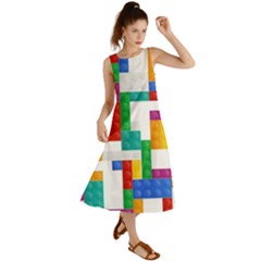 Colorful Bricks, Bricks, Colorful Summer Maxi Dress