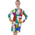Colorful Bricks, Bricks, Colorful Long Sleeve Hoodie Dress View1