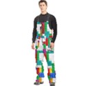 Colorful Bricks, Bricks, Colorful Men s Front Zip Ski And Snowboard Bib Pants View2