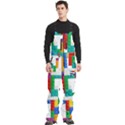 Colorful Bricks, Bricks, Colorful Men s Front Zip Ski And Snowboard Bib Pants View3