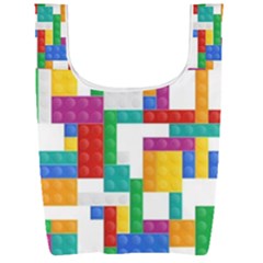 Colorful Bricks, Bricks, Colorful Foldable Shopping Bag