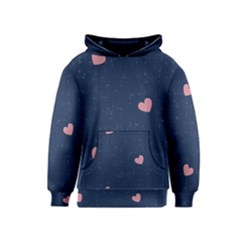 Corazones, Blue, Pattern Kids  Pullover Hoodie