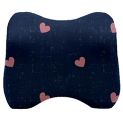 Corazones, Blue, Pattern Velour Head Support Cushion