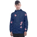 Corazones, Blue, Pattern Men s Front Pocket Pullover Windbreaker View1