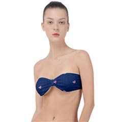 Corazones, Blue, Pattern Classic Bandeau Bikini Top 
