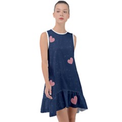Corazones, Blue, Pattern Frill Swing Dress