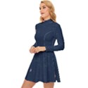 Corazones, Blue, Pattern Long Sleeve Velour Longline Dress View2