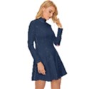 Corazones, Blue, Pattern Long Sleeve Velour Longline Dress View3