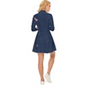 Corazones, Blue, Pattern Long Sleeve Velour Longline Dress View4