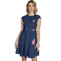 Corazones, Blue, Pattern Cap Sleeve High Waist Dress View1