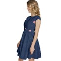 Corazones, Blue, Pattern Cap Sleeve High Waist Dress View2