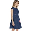 Corazones, Blue, Pattern Cap Sleeve High Waist Dress View3