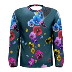 Falling Flowers, Art, Coffee Cup Men s Long Sleeve T-shirt