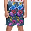 Falling Flowers, Art, Coffee Cup Kids  Basketball Shorts View1