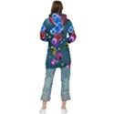 Falling Flowers, Art, Coffee Cup Women s Long Oversized Pullover Hoodie View2