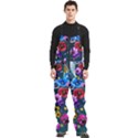 Falling Flowers, Art, Coffee Cup Men s Front Zip Ski And Snowboard Bib Pants View1