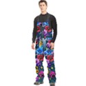 Falling Flowers, Art, Coffee Cup Men s Front Zip Ski And Snowboard Bib Pants View2