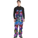 Falling Flowers, Art, Coffee Cup Men s Front Zip Ski And Snowboard Bib Pants View3